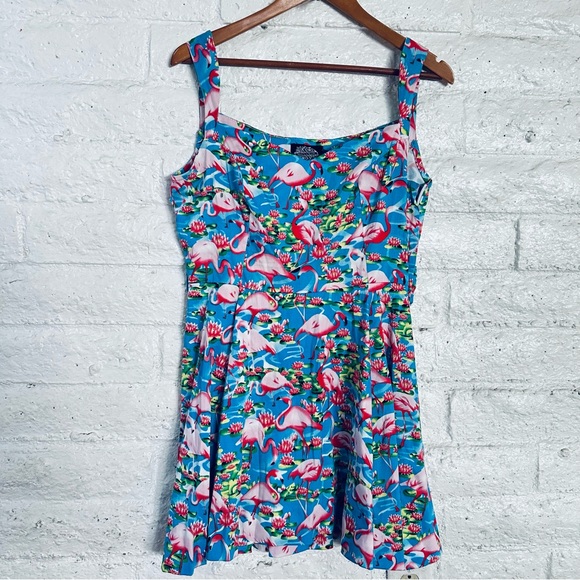 Hearts and Roses Flare Dress 1950' Rockabilly Vintage Style Flare Floral Size 10 - Picture 3 of 14